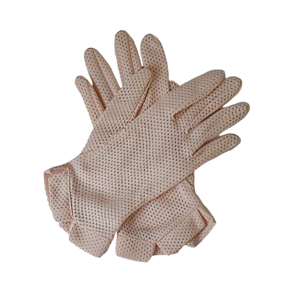 1960s Kayser Pink Nylovent Wrist Length Nylon Women's Lady's Gloves Size 6.5